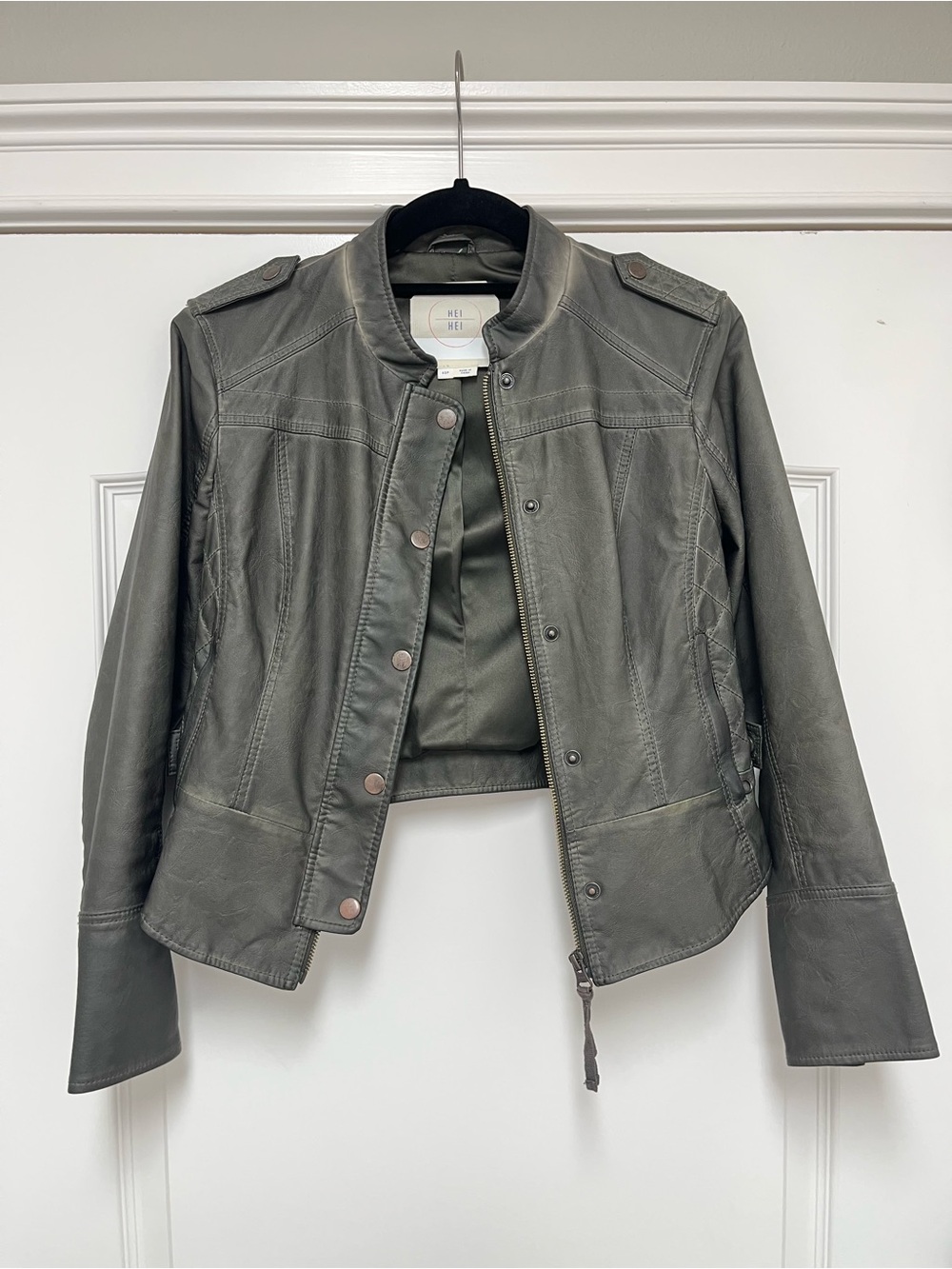 Anthropologie | HeiHei - Faux Leather Moto Jacket